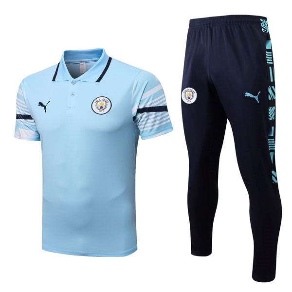 Polo Manchester City Komplett-Set 2022-2023 Blau